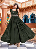 Joban Fashion Mehendi Readymade Dress With Sequins embroidery Work