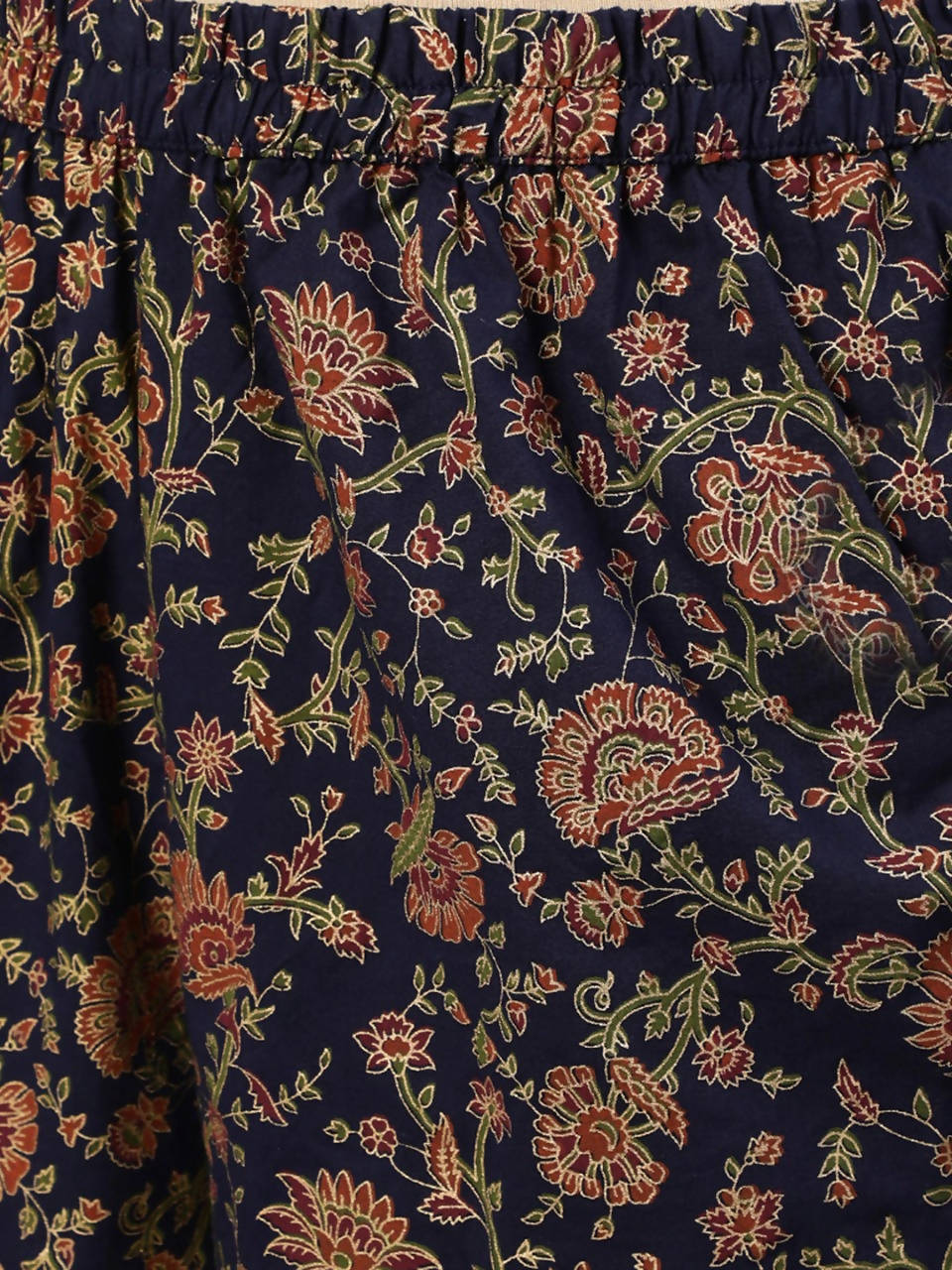 Vamika Printed Rayon Navy Blue Party Wear/Casual Wear Kurta Set/Suit