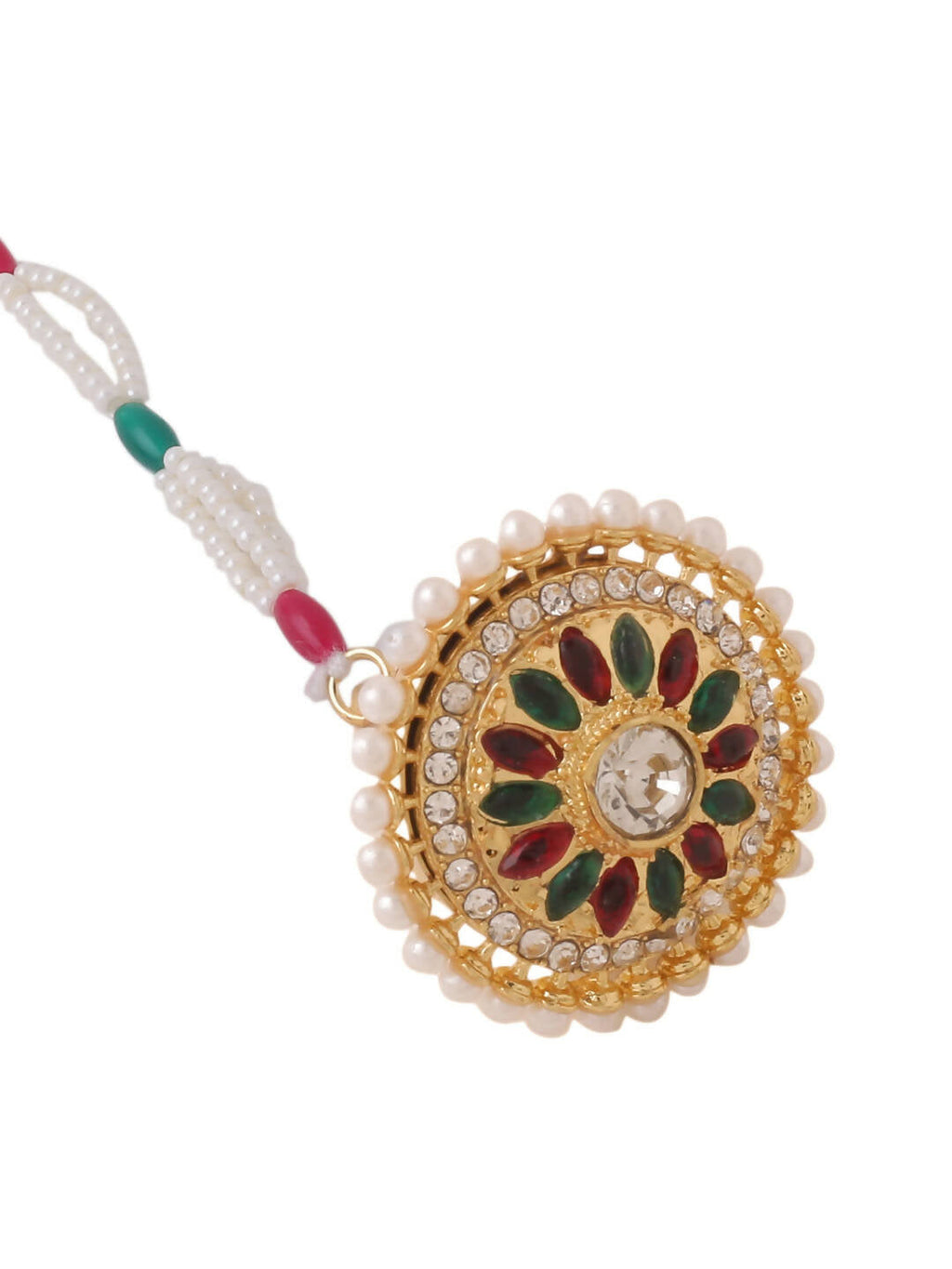 NVR Women's Trending Stylish Gold-Polished Maang Tikka