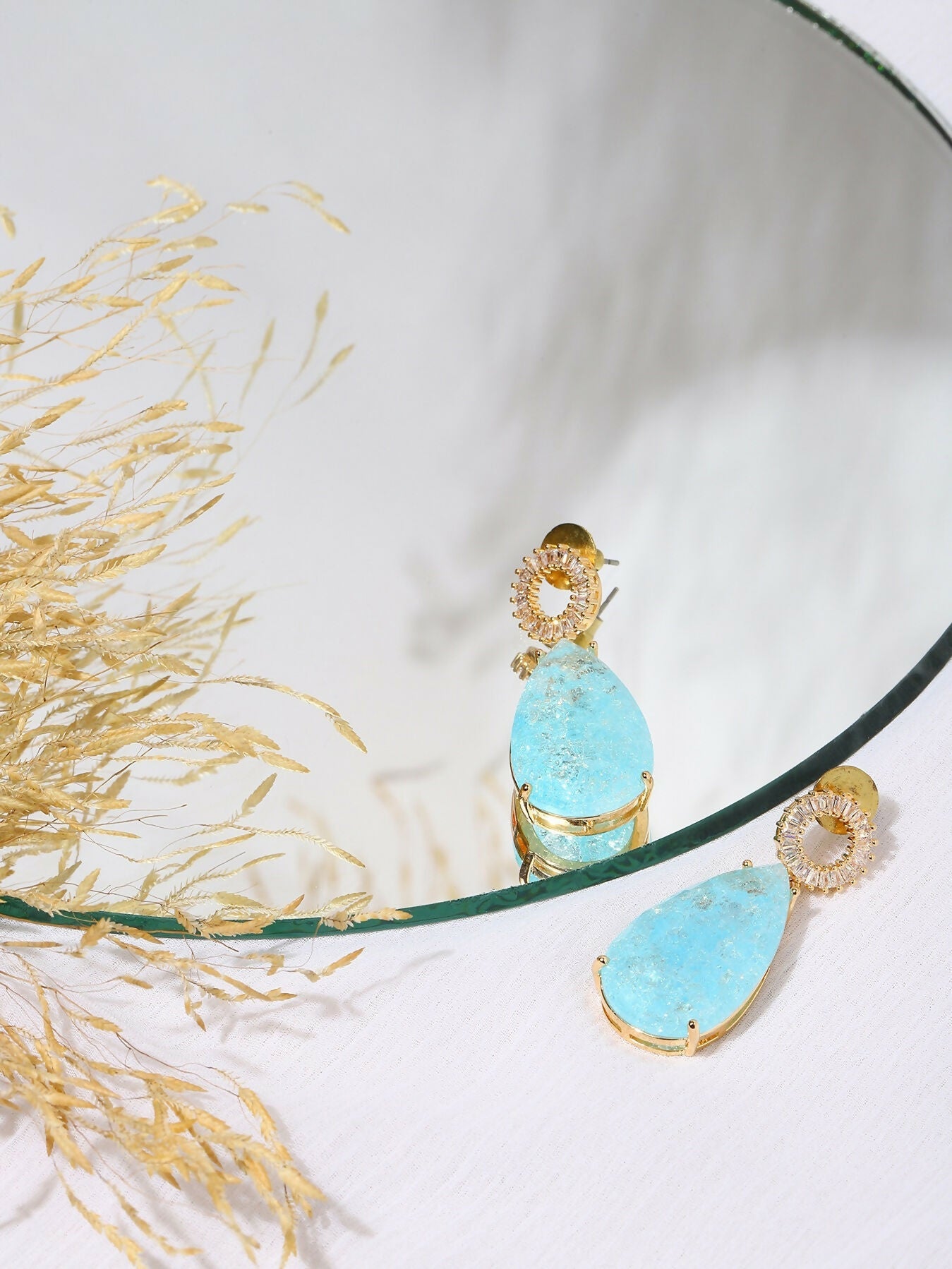 Blue Druzy Quartz Earrings- Ruby Raang