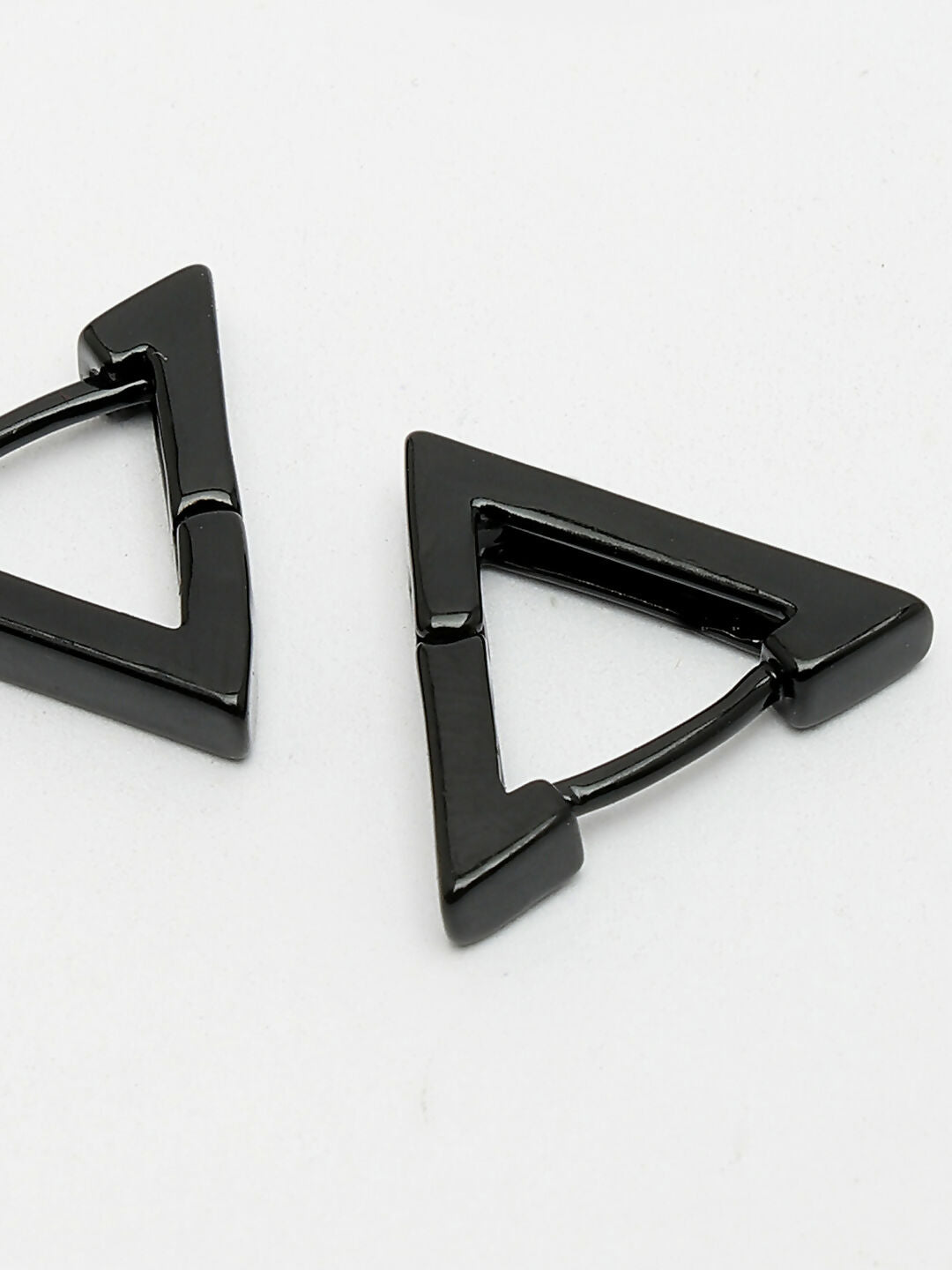 NVR Men's Set of 3 Multicolor Rhodium-Plated Geometric Shape Stainless Steel Studs Earring
