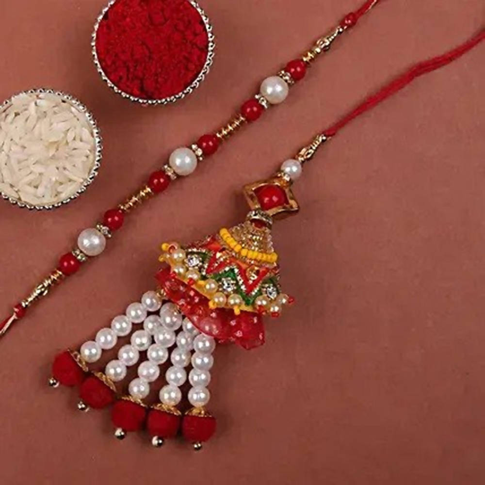 Pearl & Lumba Rakhi With Celebrations Combo