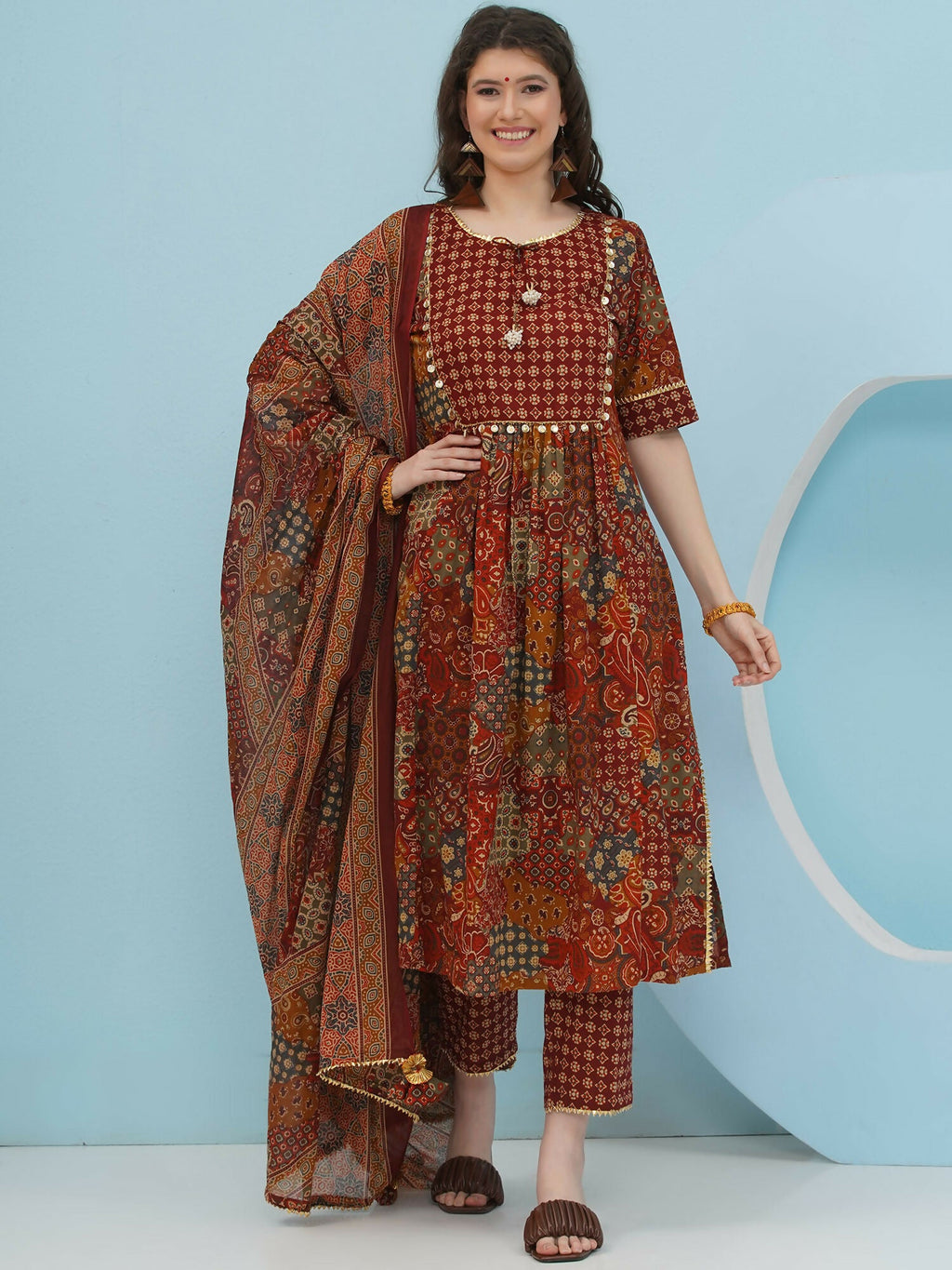 Joban Fashion Brown Suit Set
