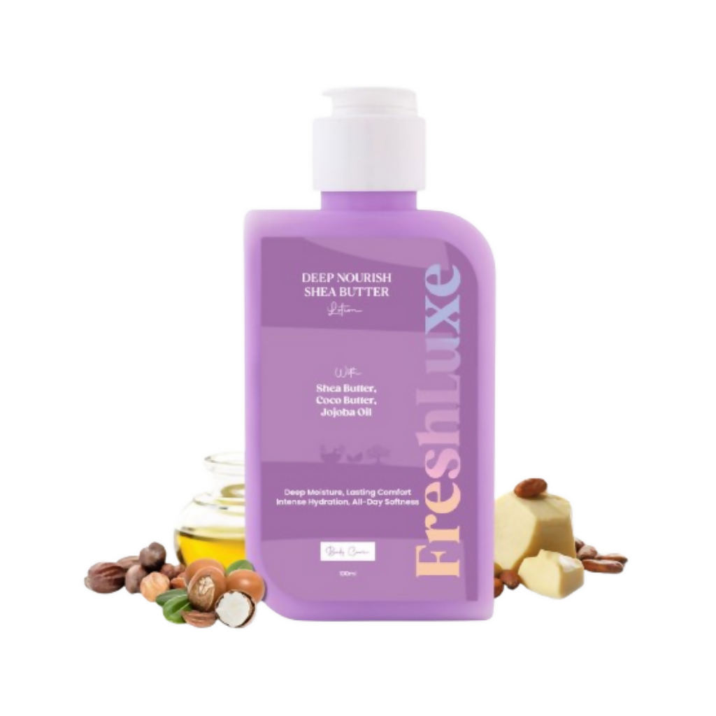 FreshLuxe Shea Butter Lotion with Coco Butter & Jojoba Oil For Deep Moisturization