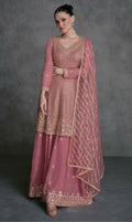 Vastranavya Mauve Embroidered Sequins Pakistani Palazzo Suit Party Wear