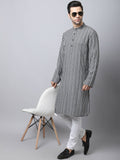 Even Apparels Multi Pure Cotton Men's Kurta With Band Collar