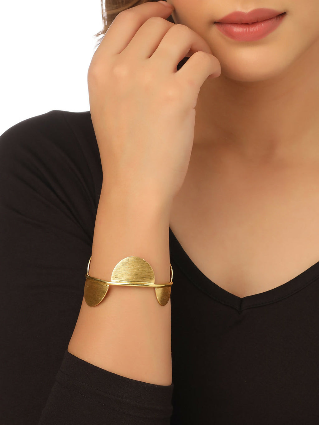 NVR Women Gold-Polished Adjustable Kada Bracelet