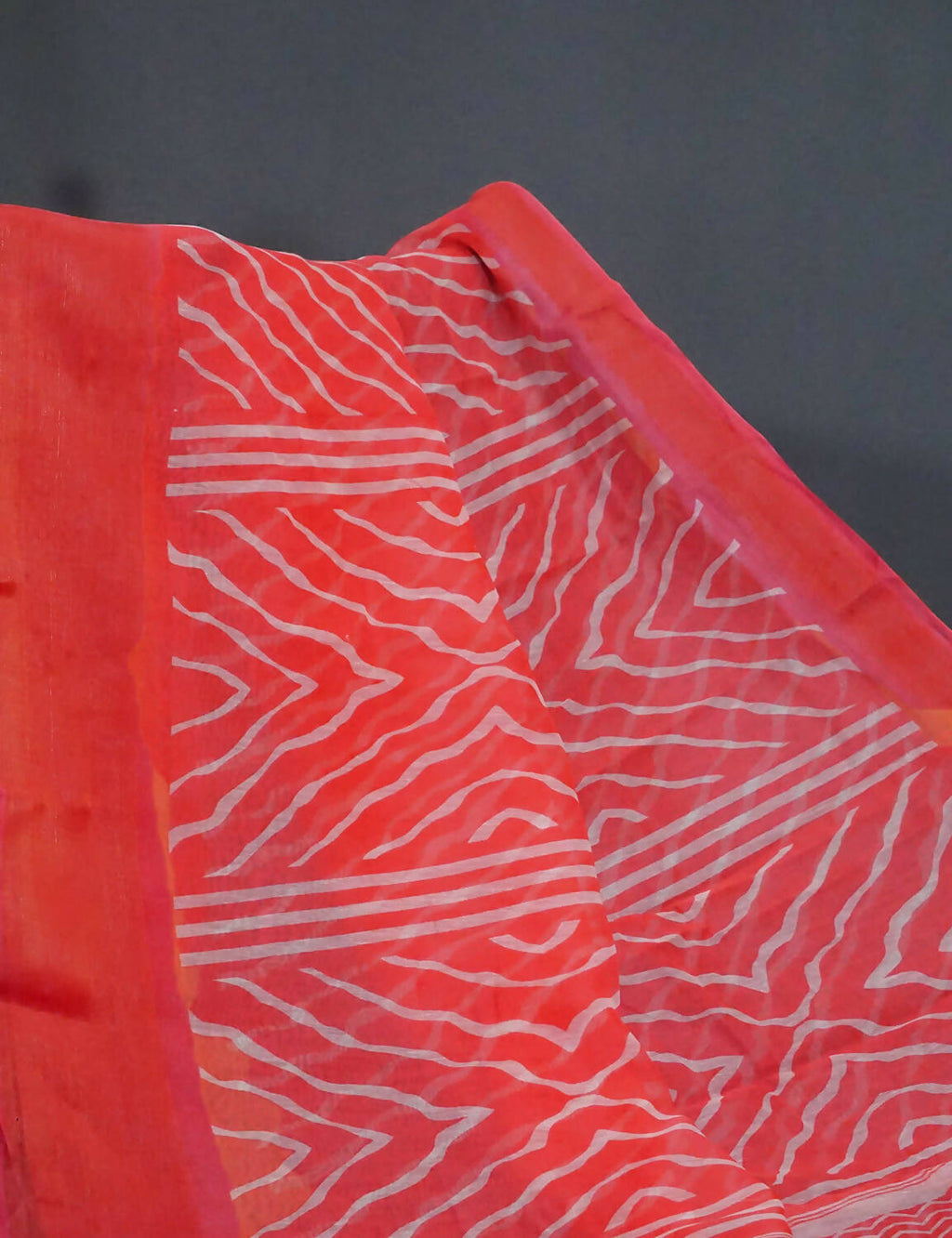 Shades Of Peach Mix Orange With Lehariya Design Semi Chanderi Saree By Gayathri Reddy Designer Studio