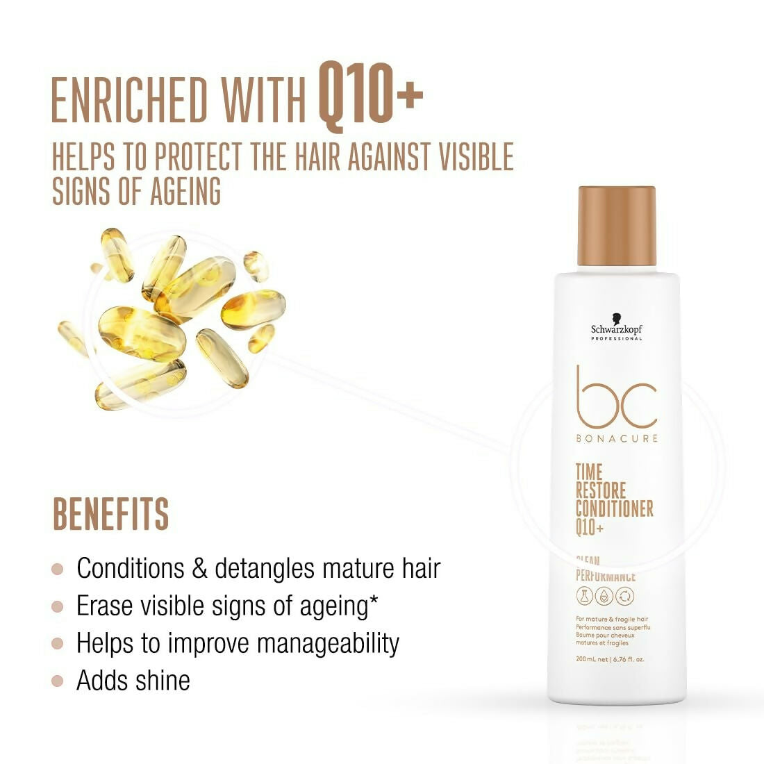 Schwarzkopf Professional New Bonacure Q10+ Time Restore Range Clean Combo