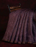 Dark Wine Geometrical Design Semi Chanderi Saree By Gayathri Reddy Designer Studio