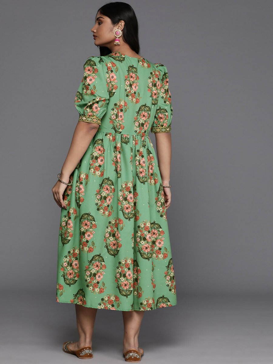 Ahalyaa Women's Traditional wear Ethnic Dress - Green