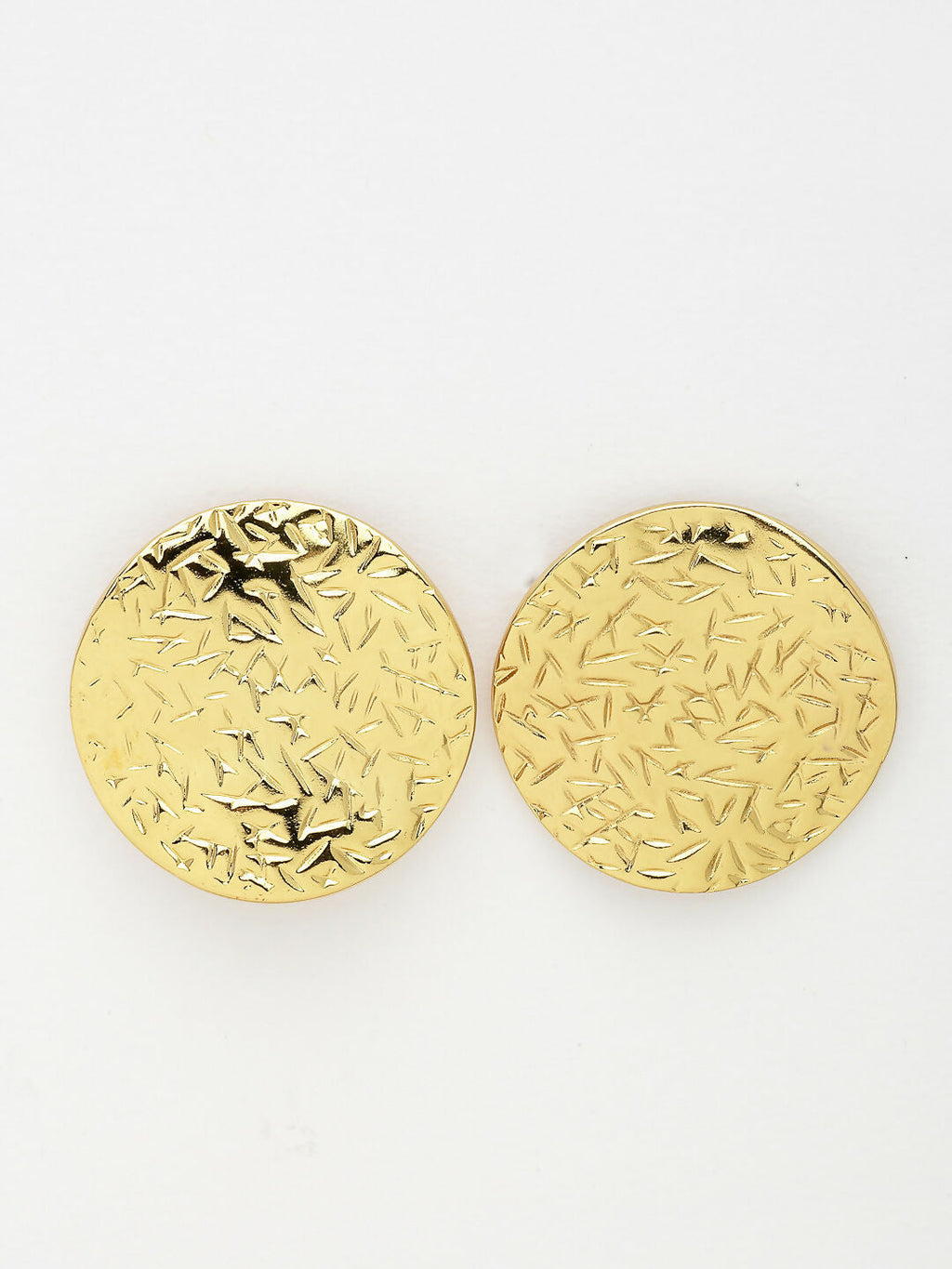NVR Women's Gold-Polished Circular Shape Studs Earring
