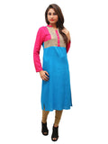 Women's Fushia Fusion Combination Of Two Colours With Zari - G & A Apparels