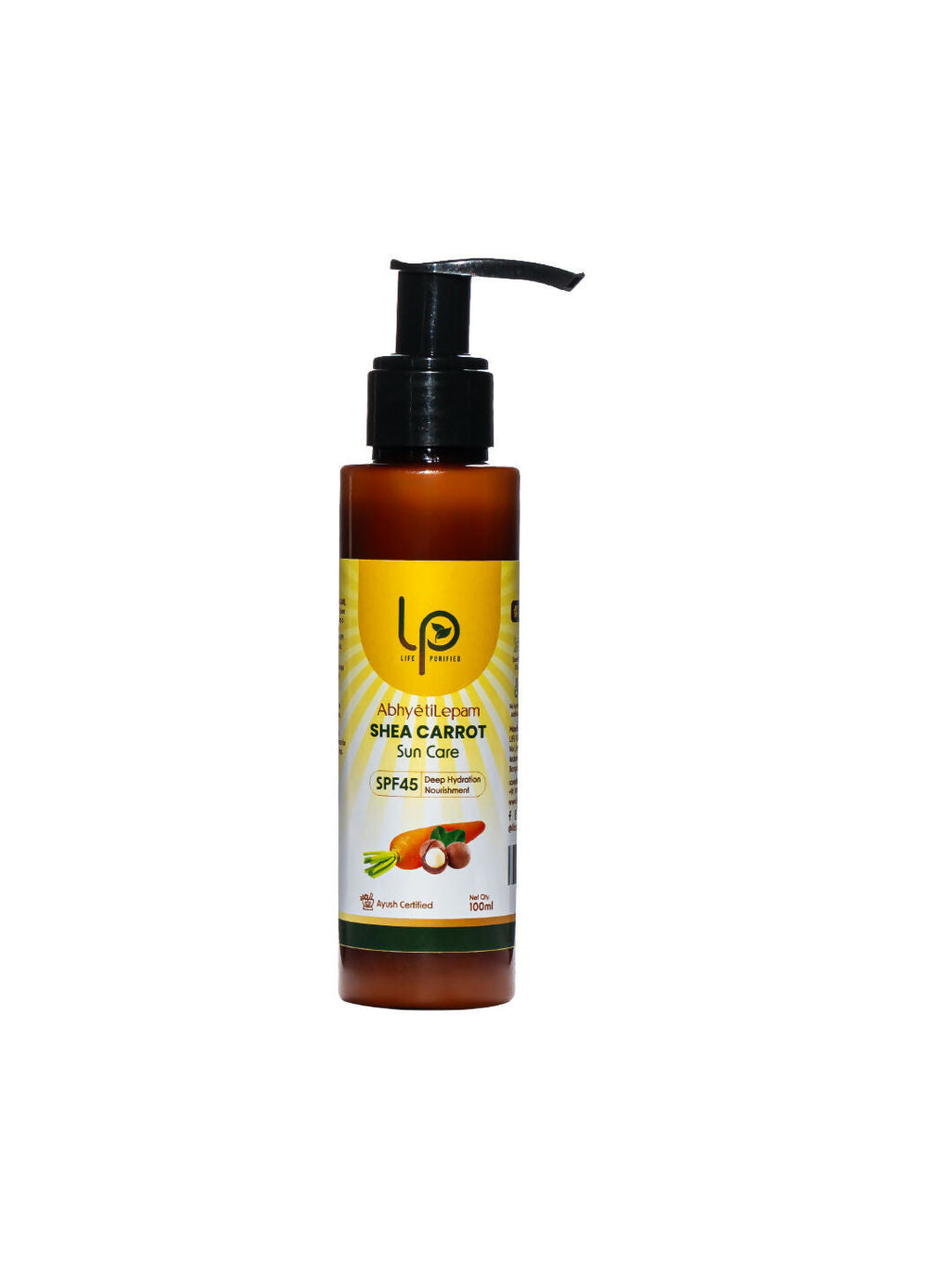 Life Purified Abhyetilepam Shea Carrot Sun Care SPF 45 Pa++++