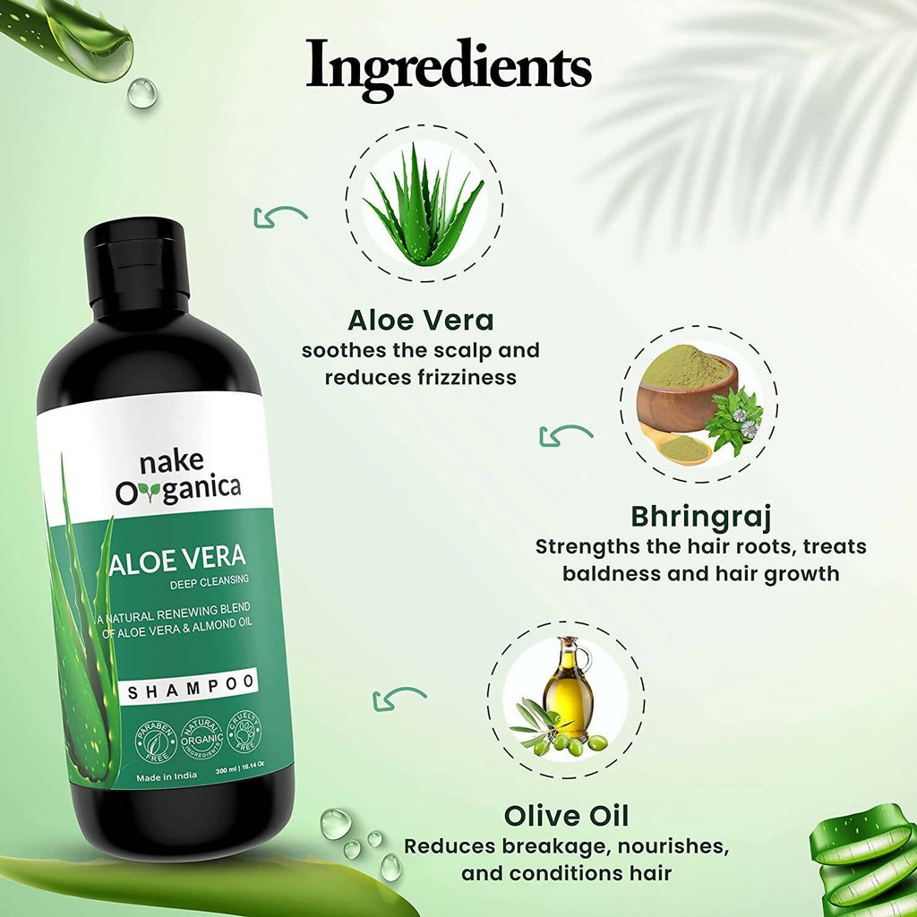 Nake Organica Aloe Vera Shampoo - Deep Cleansing