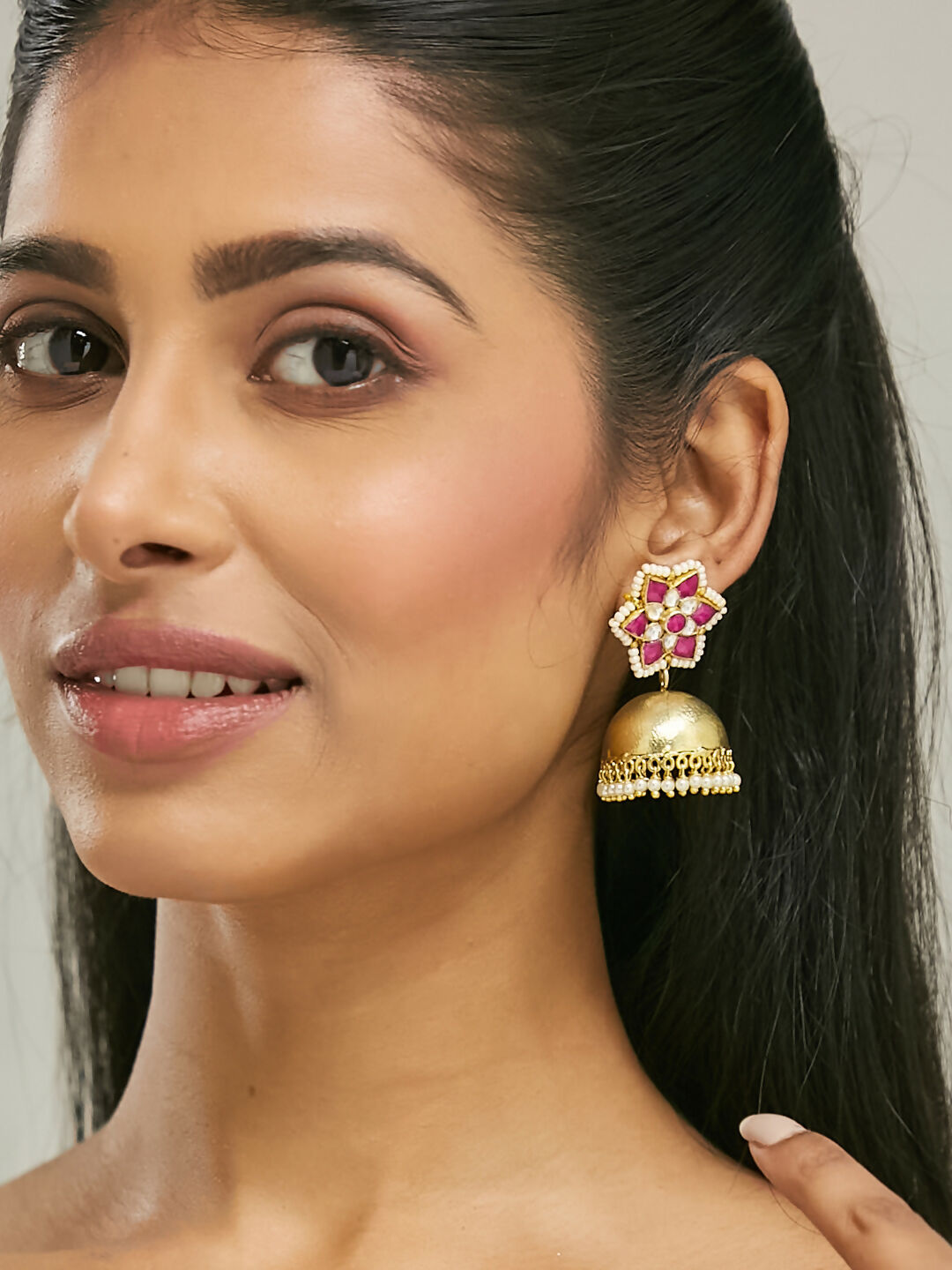 Nuyug 22k Gold-Plated Jhumkas
