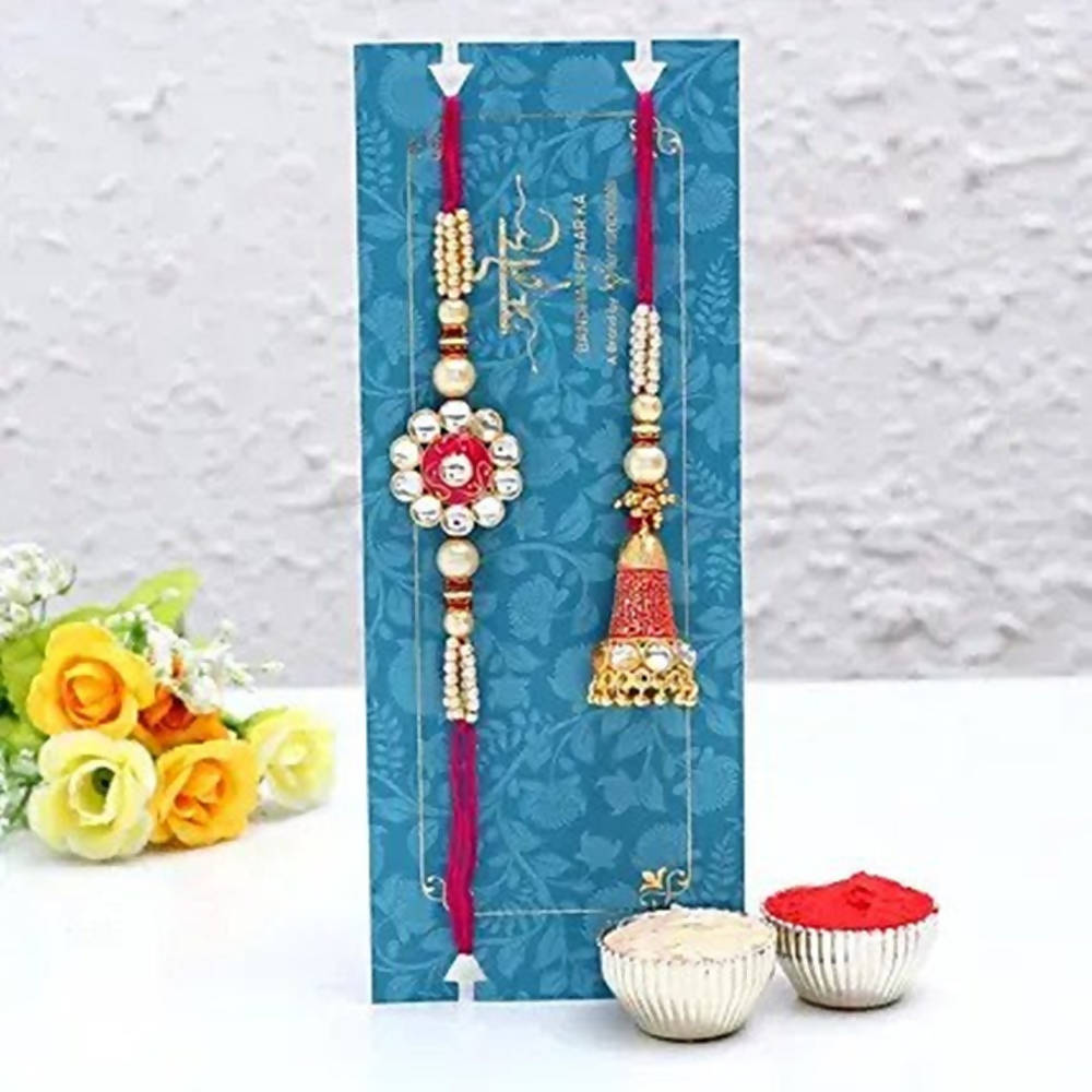 Ethnic Lumba Rakhi Set And Dairy Milk Silk Chocolates