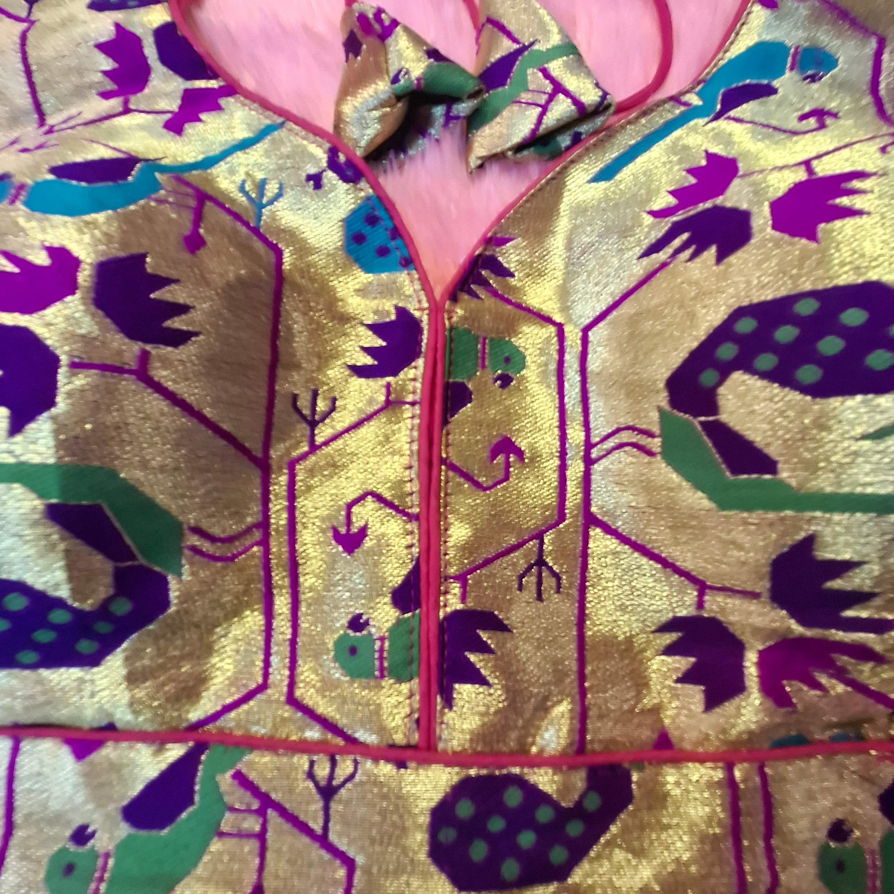 Kia Fashions Magenta Jacquard Weave Multi Color Paithani Readymade Blouse