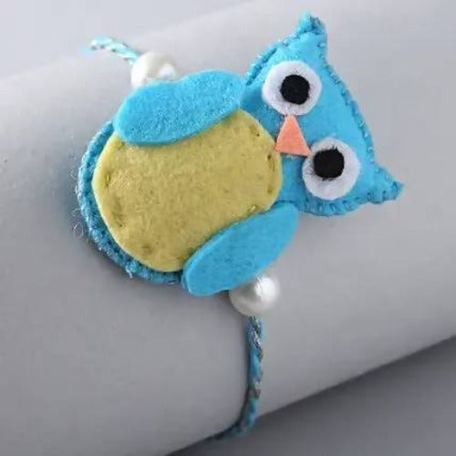 Kids Owl Rakhi & Rasgulla Tin