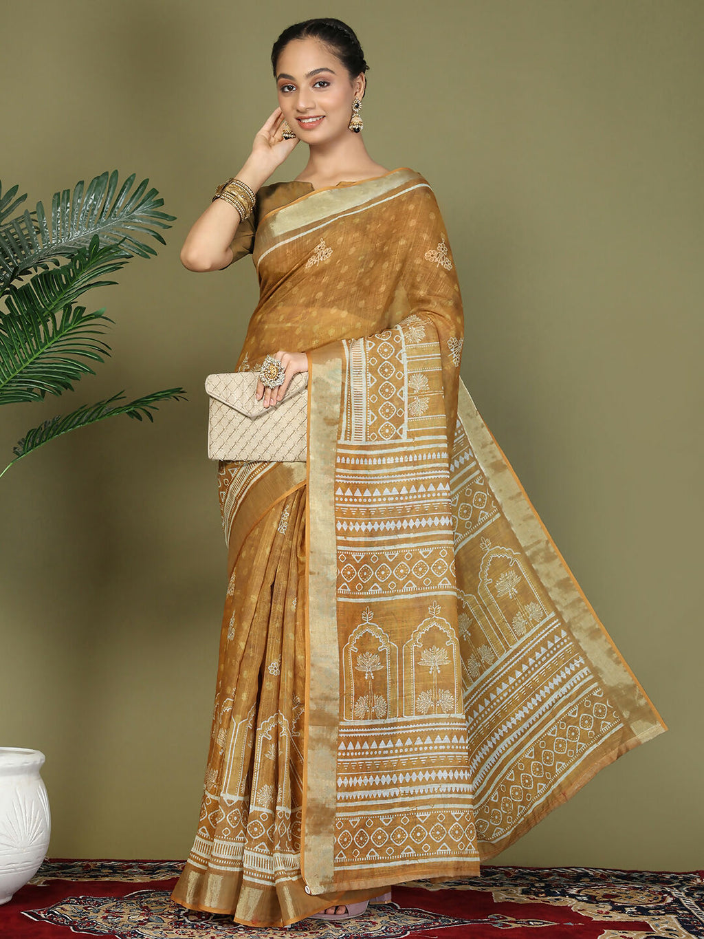 Shree Shyam Fashion Cotton Golden Saree