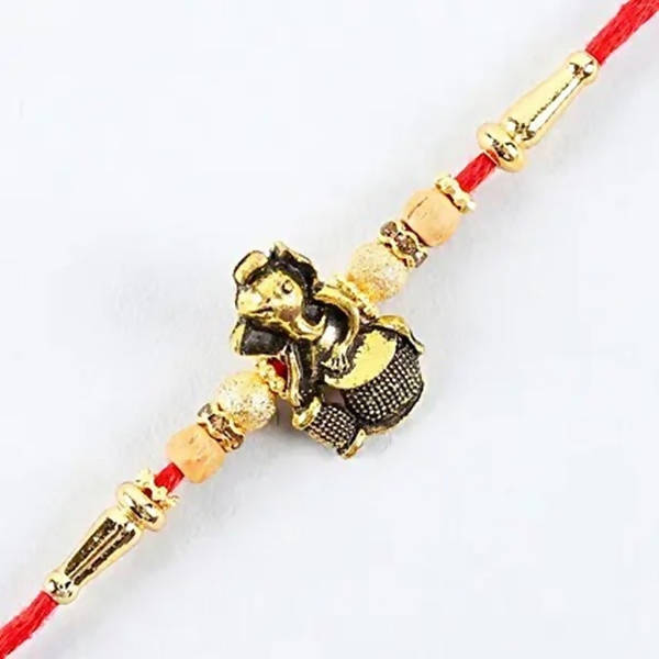 Devotional Lord Ganesha Rakhi & Healthy Almonds