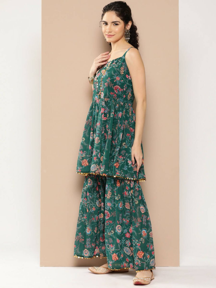 Ahalyaa Womens Kurta Set - Green