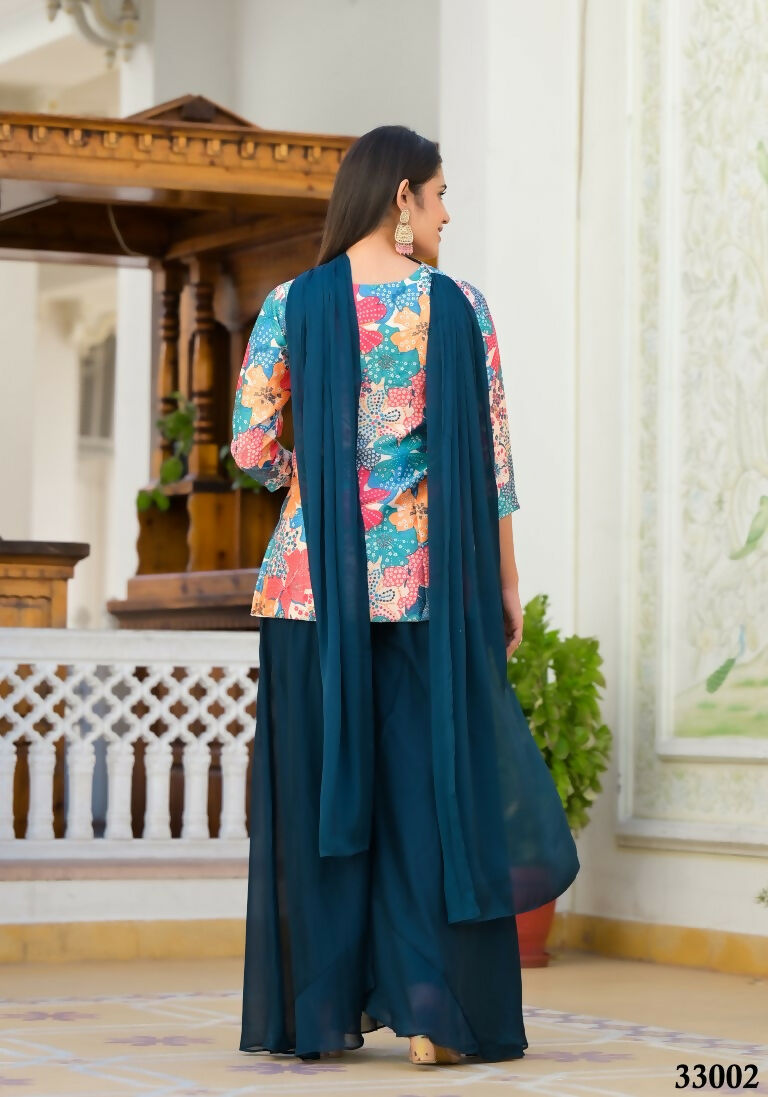 Designer Stylish Cream Dull satin Stitched Suit With Dupatta - Samya