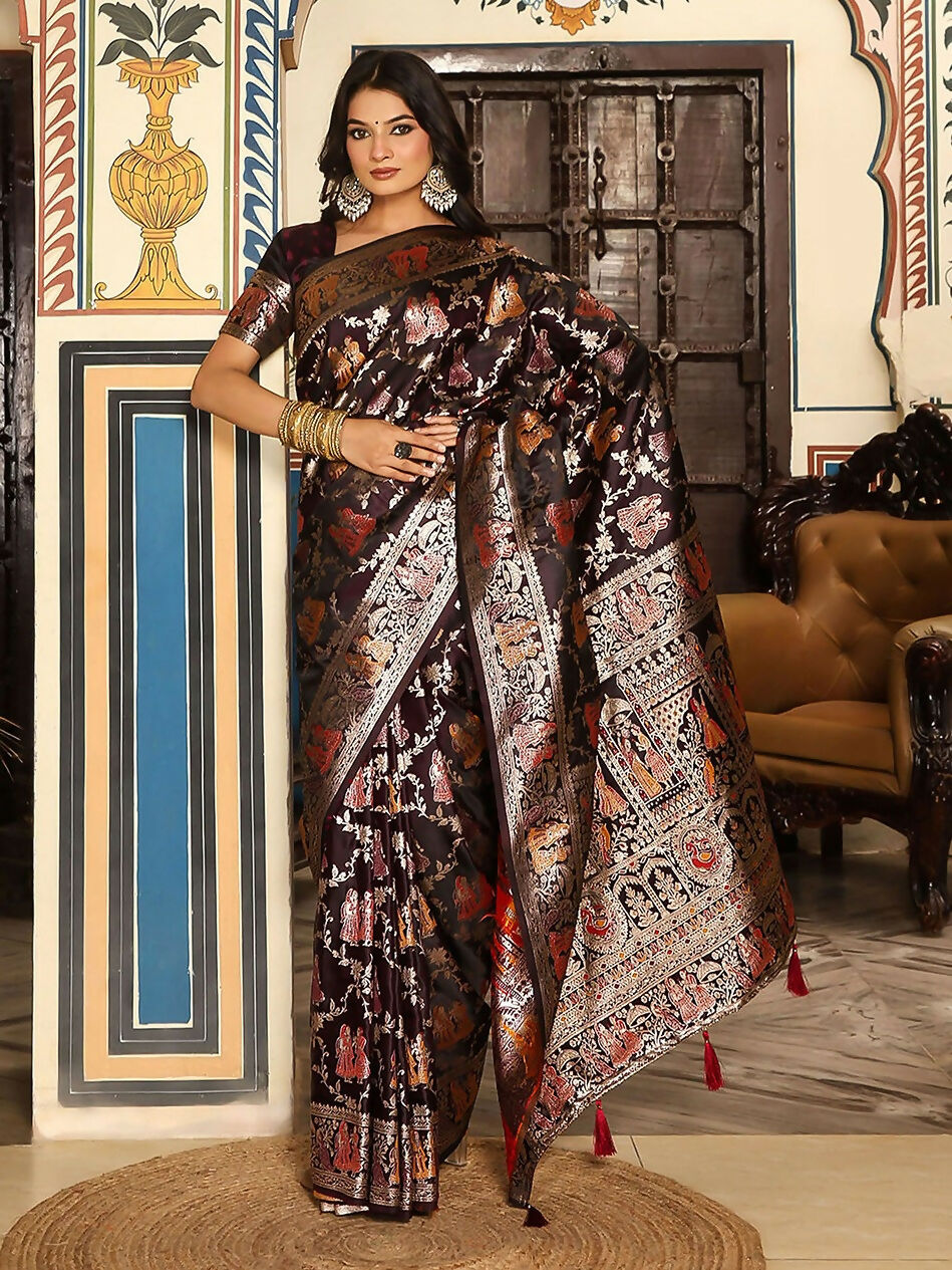 Shree Shyam Fashion Red Silk Saree