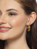 NVR Women Gold Circular Hoop Earrings
