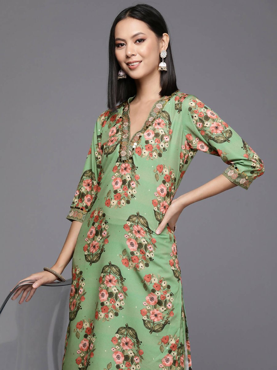 Ahalyaa Women's Traditional wear Kurta Set - Green