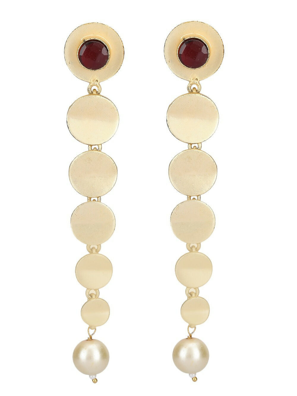 Joban Fashion Women Long Pattern Matte Gold Earrings