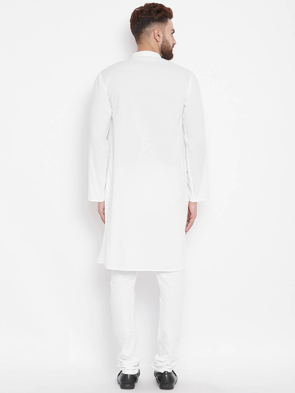 Even Apparels White Color Pure Cotton Band Collar Men's Kurta