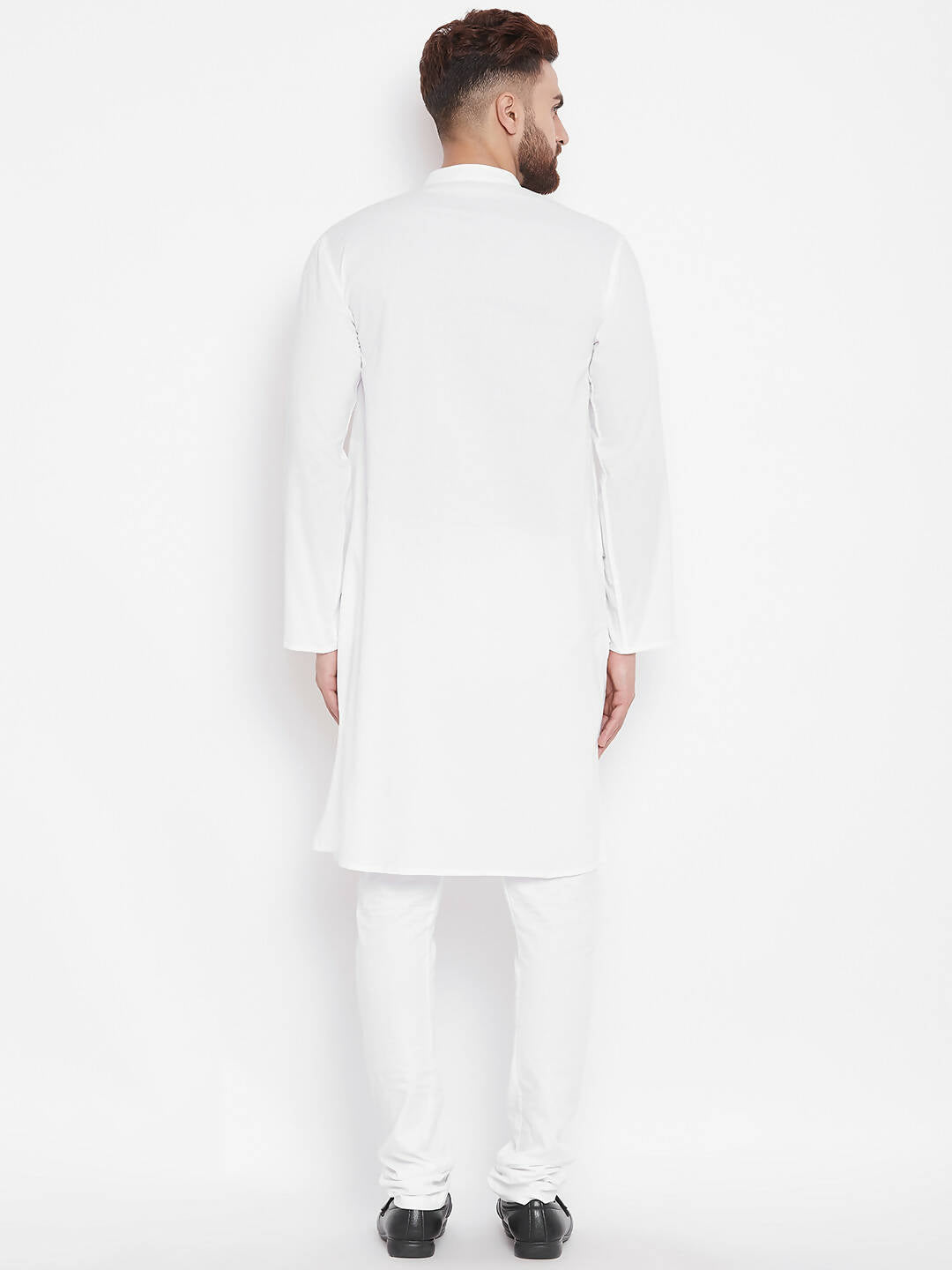 Even Apparels White Color Pure Cotton Band Collar Men's Kurta