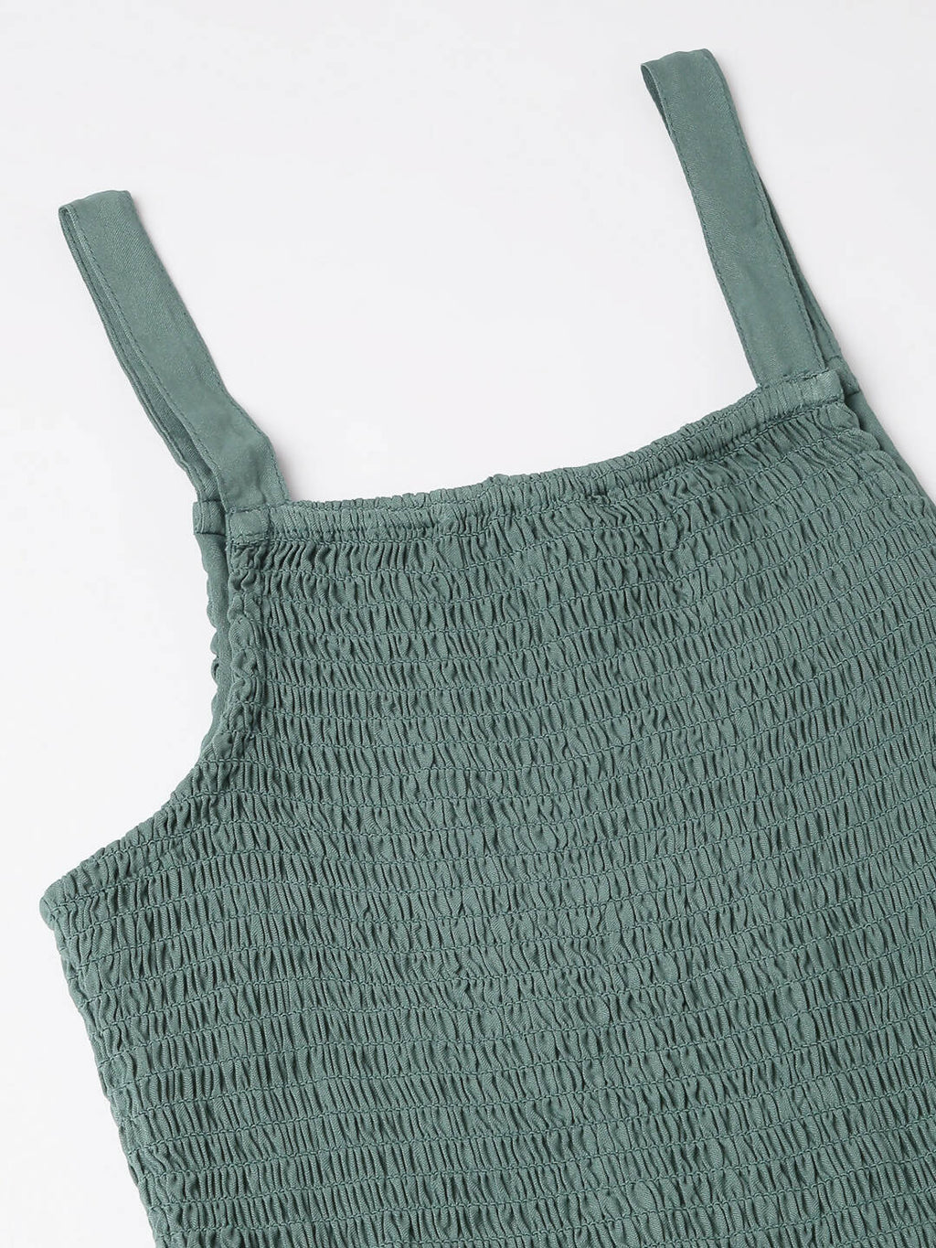 Green Cotton Solid Flared Dress with Printed Shrug - Yukti