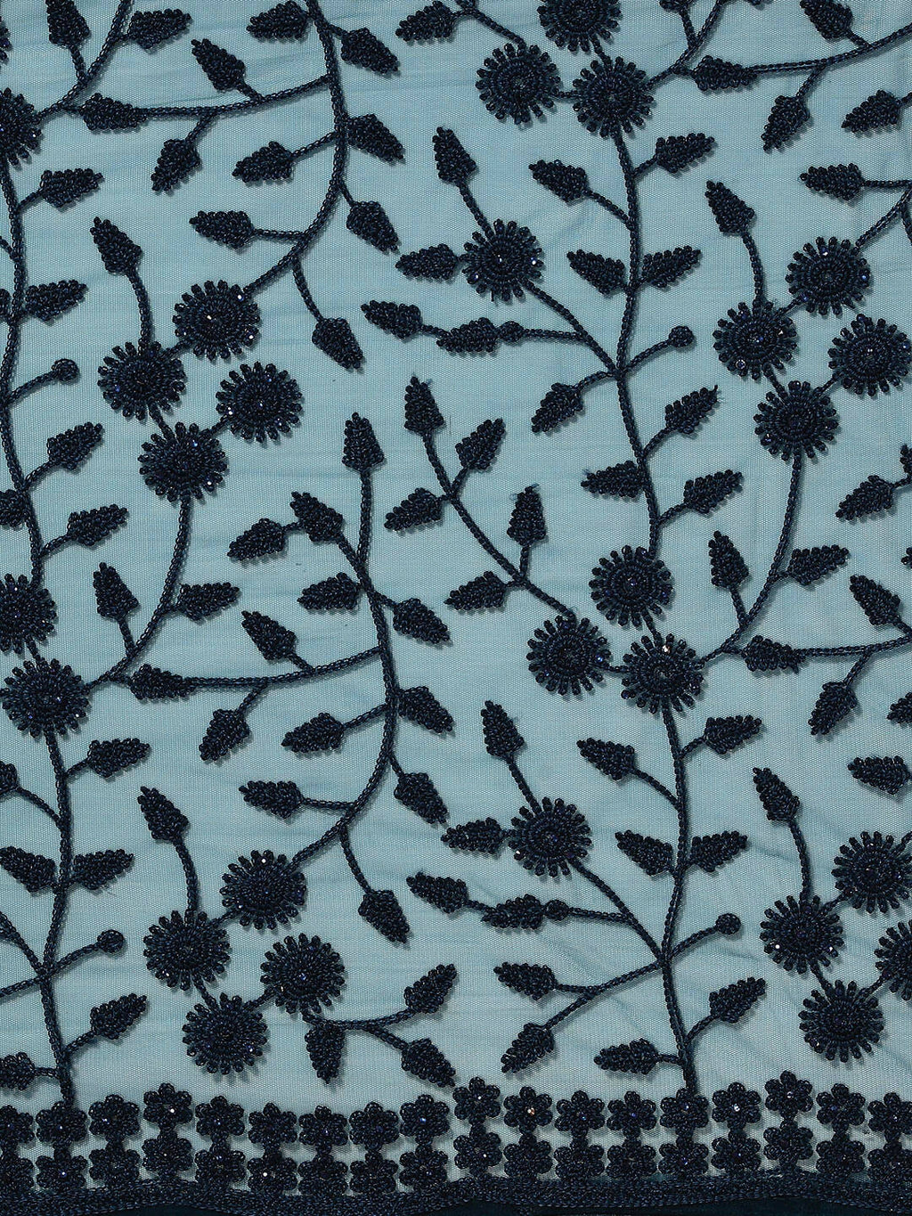 Blue Woven Design Net Saree with Blouse Piece - Kalamkari
