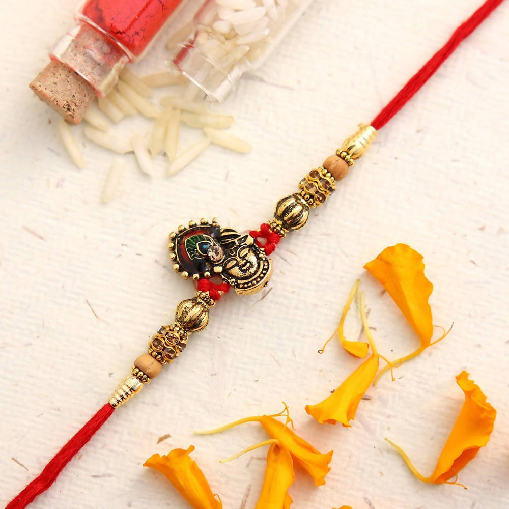 Serene Lord Krishna Rakhi & Kaju Roll Box