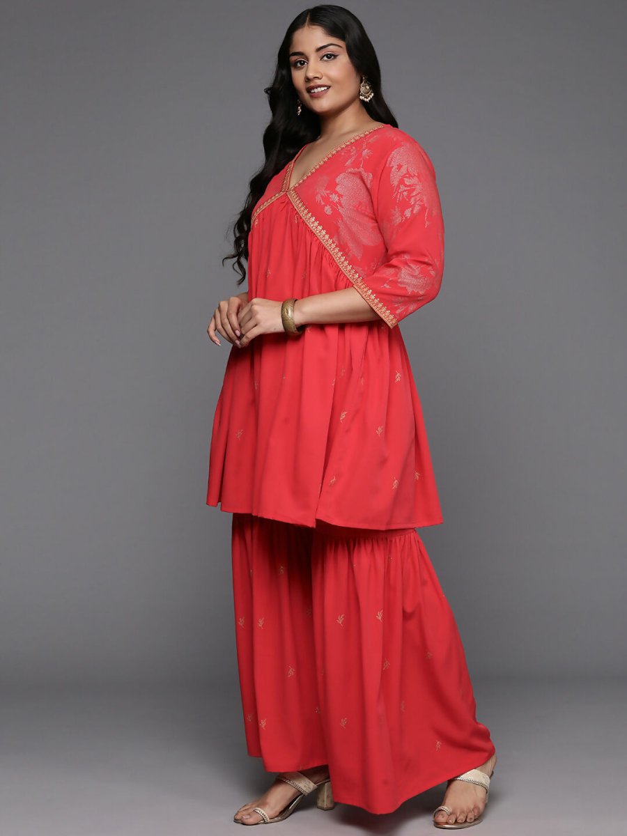 Ahalyaa Women's Traditional Wear Co-ords - Red