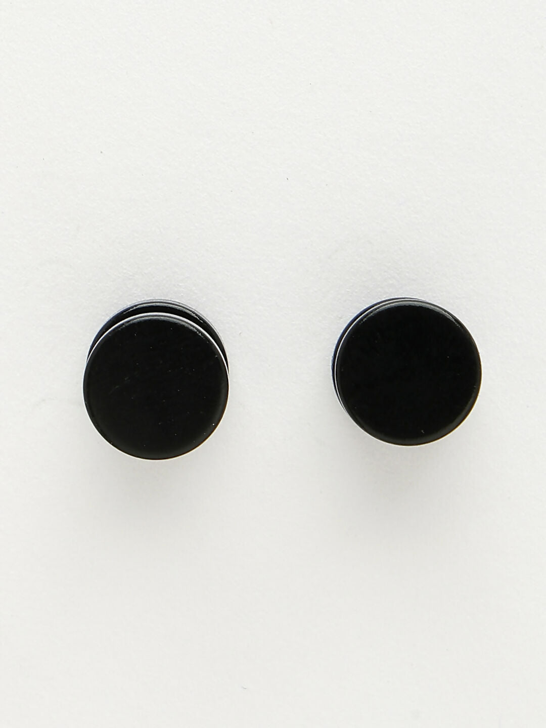 NVR Men's Black Rhodium-Plated Metal Studs Earring