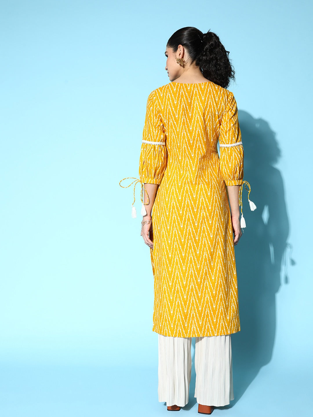 Yufta Yellow Printed Kurta