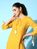 Yufta Yellow Printed Kurta