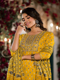 Yufta Yellow Pure Cotton Dori_Embroidery Kurta Trouser With Dupatta Set