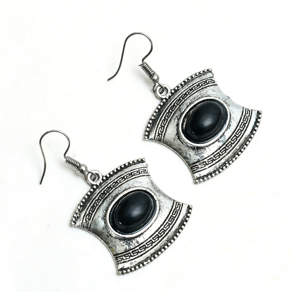 Mominos Fashion Johar Kamal Oxidised Silver-Plated Stone Work Long Necklace Handicraft