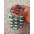 MS Fashion India Stylish And Trendy Sky Blue Pearls Hanging Bangles