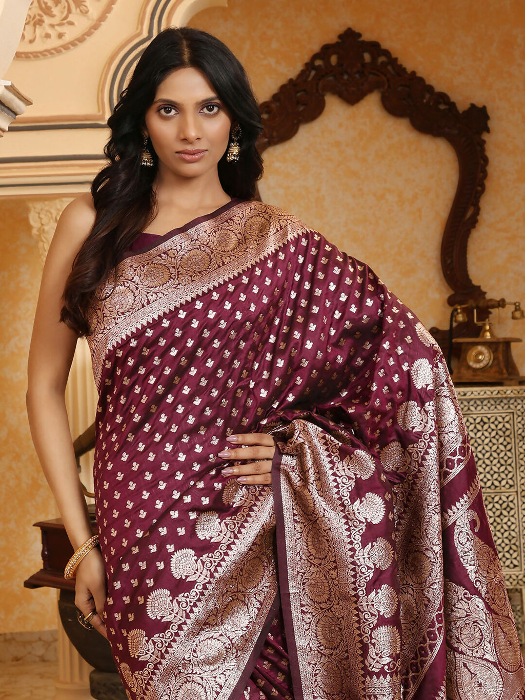 Shree Shyam Fashion Banarasi Silk Purple Saree
