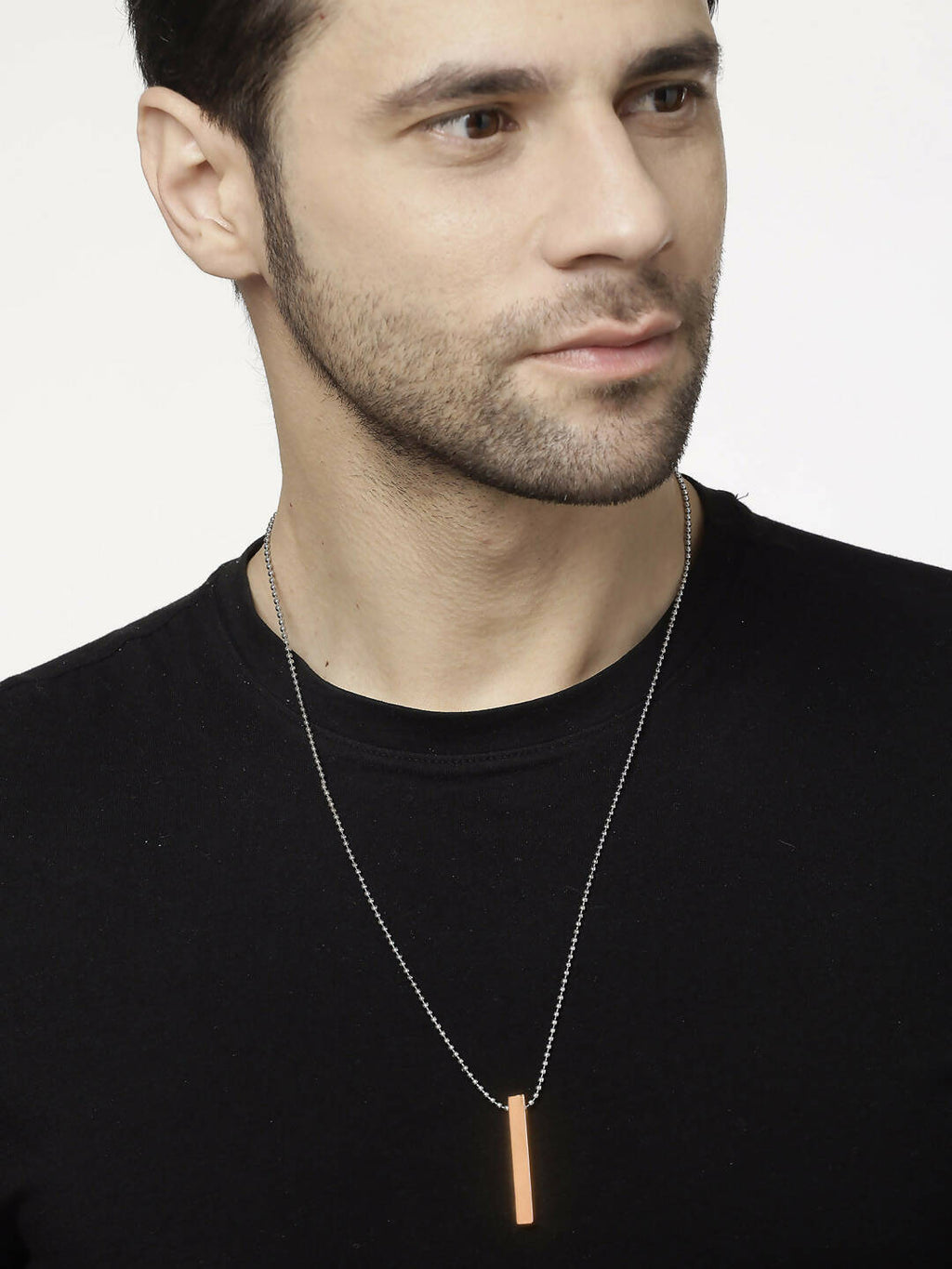 NVR Men Copper Plated Geomatric Pendent With Chain