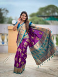 PR Fashion Magenta Soft Banarasi Silk With Zari Weaving Meenakari Design Saree