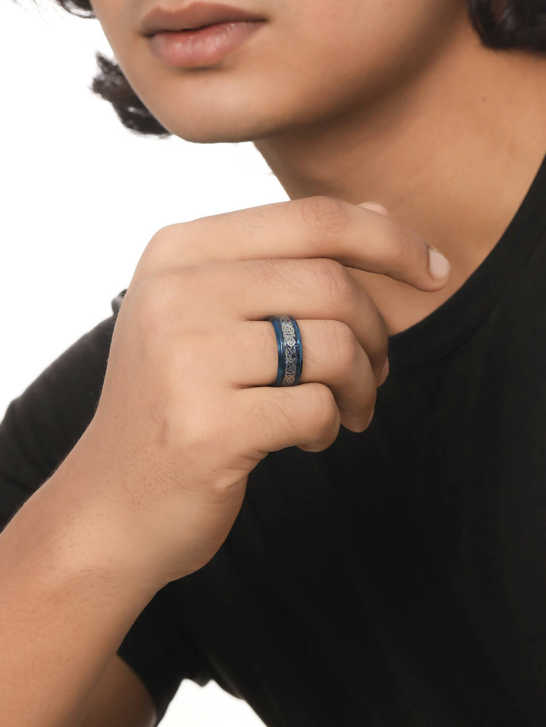 NVR Men's Rhodium-Plated Finger Ring