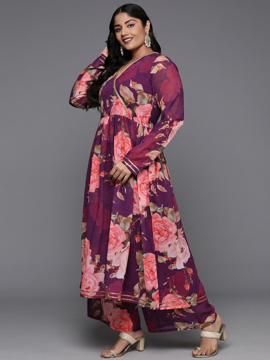 Ahalyaa Women's Traditional wear Kurta Set - Purple