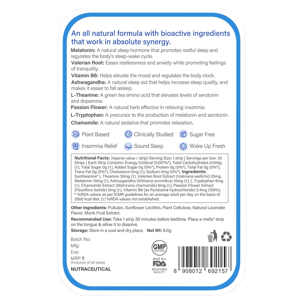 Wellbeing Nutrition Melts Restful Sleep & Healthy Hair Strips Combo