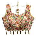 Vamika Cream Banglori Silk Digital Print And Embroidery Blouse